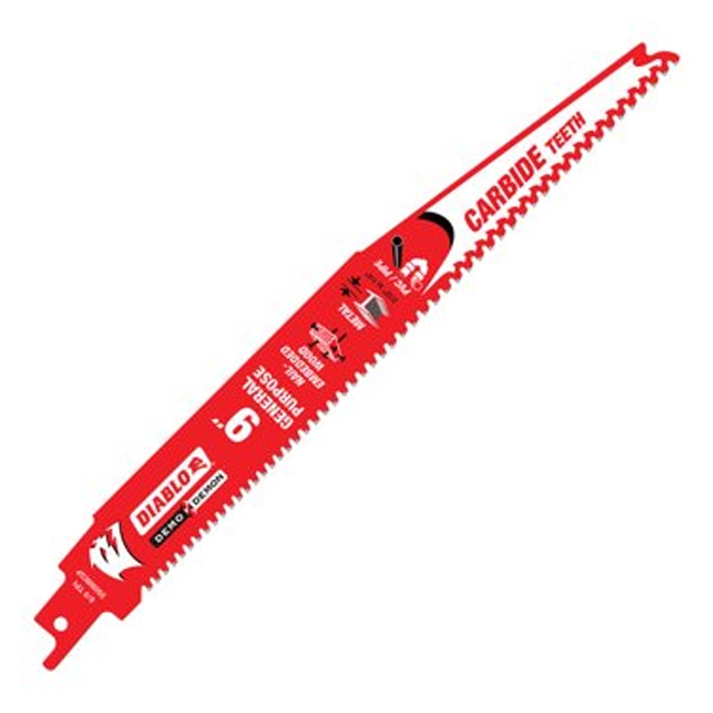 [DS0909CGP] DIABLO 6/9TPI Demo Demon Carbide Reciprocating Saw Blade - 9 Inch