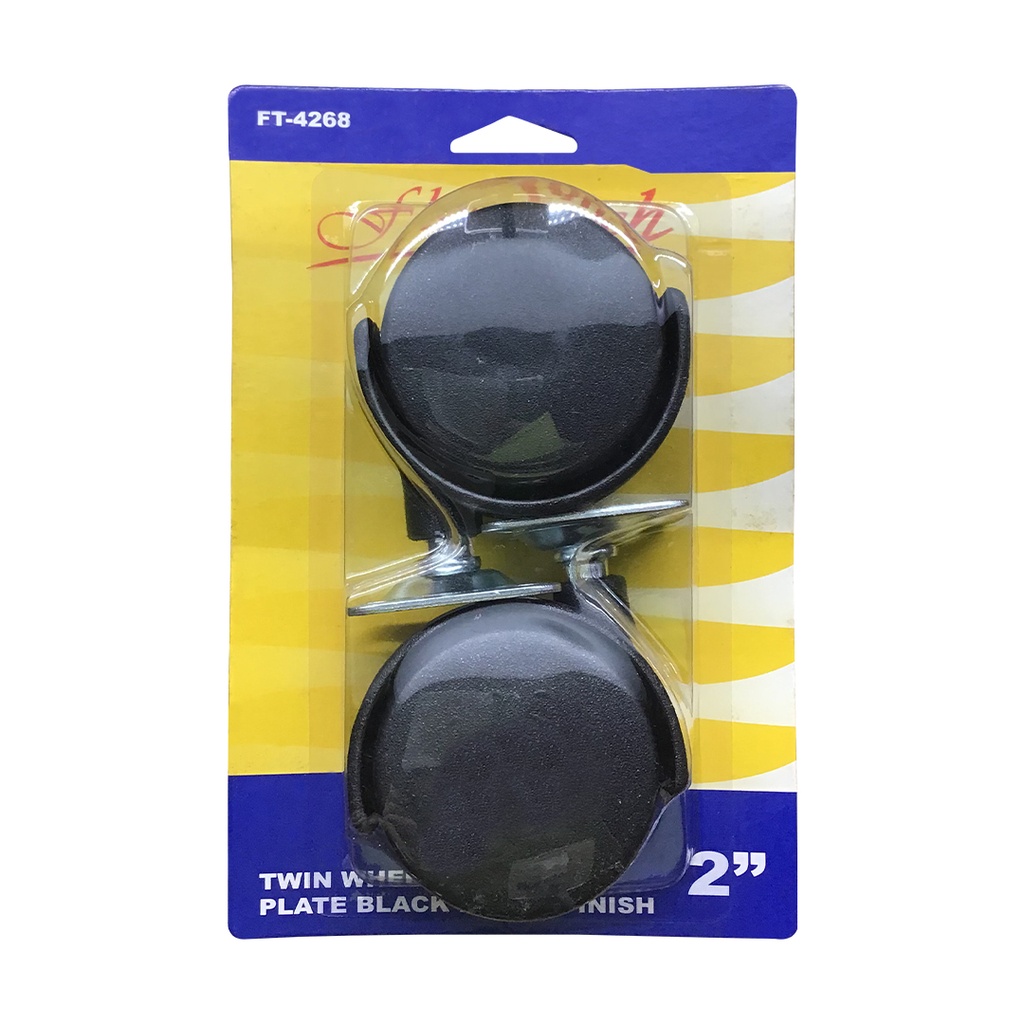 [FT4268] BASE RUEDA 2" NEGRA TWIN