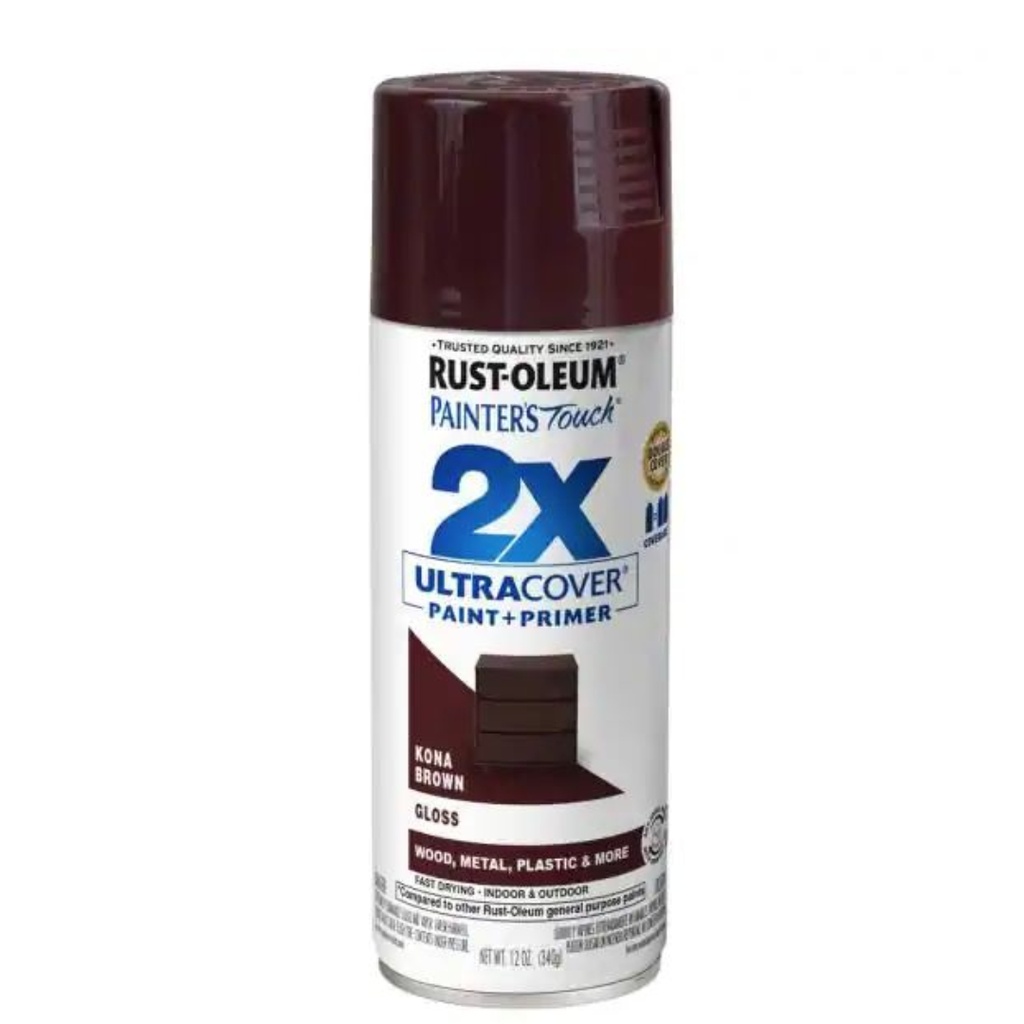 [1395920] Rust-Oleum Painter's Touch Kona Brown 2X Ultra Cover Gloss Any Angle Spray Paint 12 Oz.
