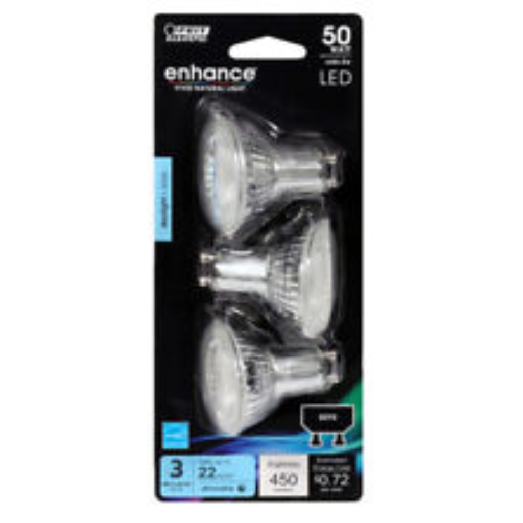 Feit Enhance MR16 GU10 LED Bulb Daylight 50 Watt Equivalence 3 Pk