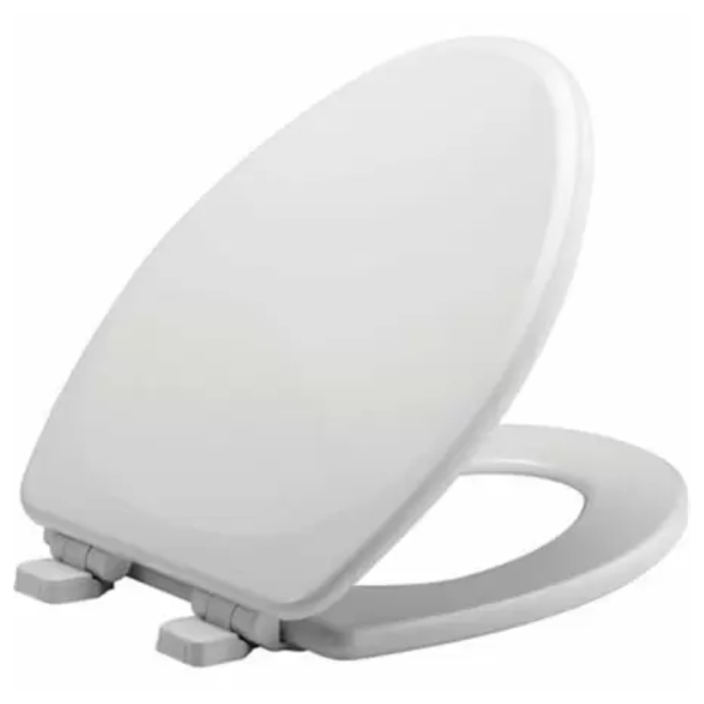 [4000989] Mayfair by Bemis Lannon Slow Close Elongated White Enameled Wood Toilet Seat