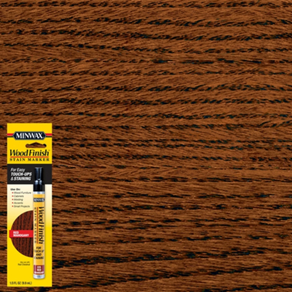 Minwax Wood Finish Stain Marker Semi-Transparent Red Mahogany Oil-Based Stain Marker 1/3 Oz