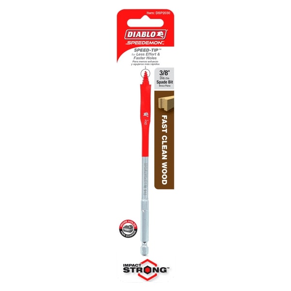 [DSP2030] Diablo 3/8 in. X 6 in. L High Speed Steel Clean Wood Spade Bit Hex Shank 1 Pk