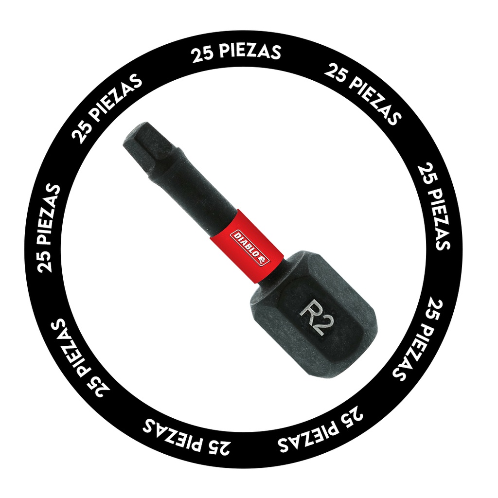 Diablo Tools 1in #2 Square Drive Bits (25-Pack) - DSQ21P25