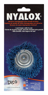Dico Nyalox 2.5 in. D X 1/4 in. X 1/4 in. D Crimped Nylon Mandrel Mounted Cup Brush 4500 RPM 1 Pc
