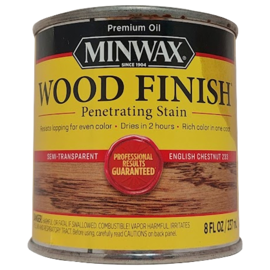 [420013380] Minwax Wood Finish Semi-Transparent English Chestnut Oil-Based Oil Wood Stain 0.5 Pt.