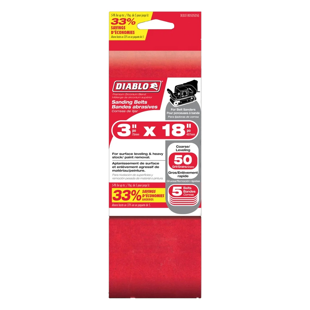 DIABLO LIJA BANDA 3"X18"G50 PK5