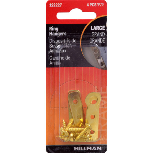 RING HANGERS FLAT BRASS 4PK