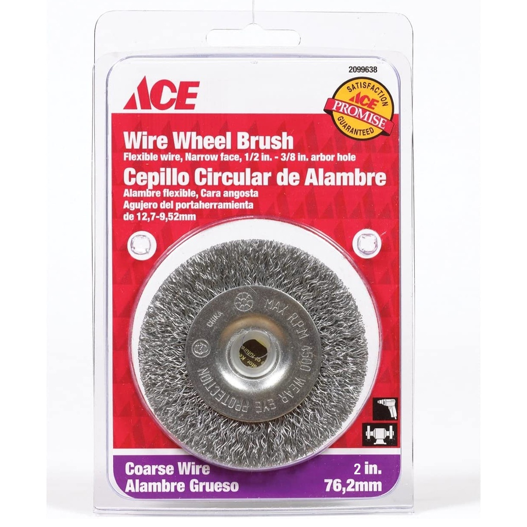 Ace 2 in. Crimped Wire Wheel Brush Steel 4500 RPM 1 Pc