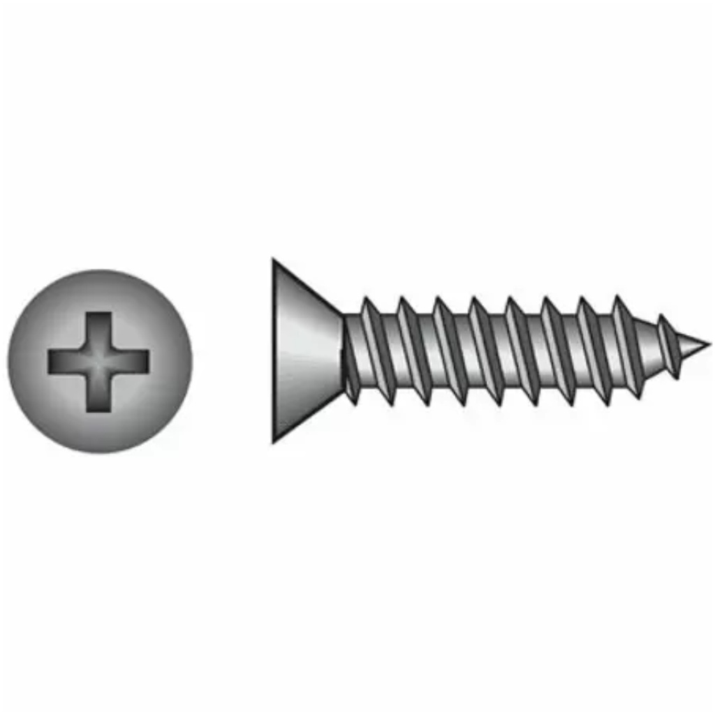 [399005222] HILLMAN No. 6 Ga. X 0.5 in. L Phillips Flat Head Sheet Metal Screws 100 Pk