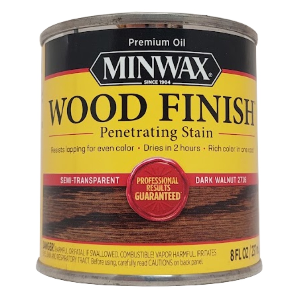 Minwax 22716 1/2 Pint Dark Walnut Wood Finish Interior Wood Stain