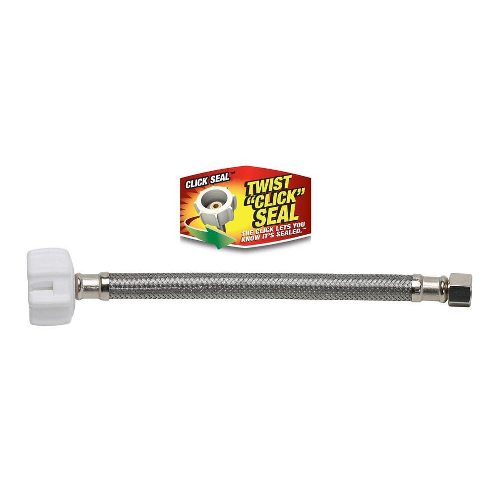 Fluidmaster 3/8 in. Compression X 7/8 in. D Ballcock 20 in. Braided Stainless Steel Toilet Supply Li