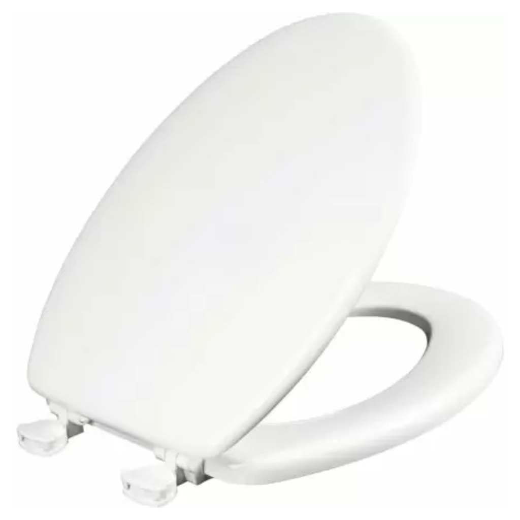 [46357] Mayfair by Bemis Westport Elongated White Enameled Wood Toilet Seat