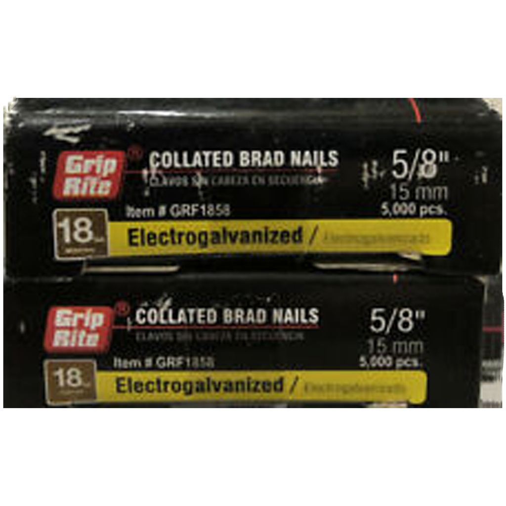 [400006612] Grip-Rite 5000 Count 18ga. X 5/8# Collated Finish Brad Nails"