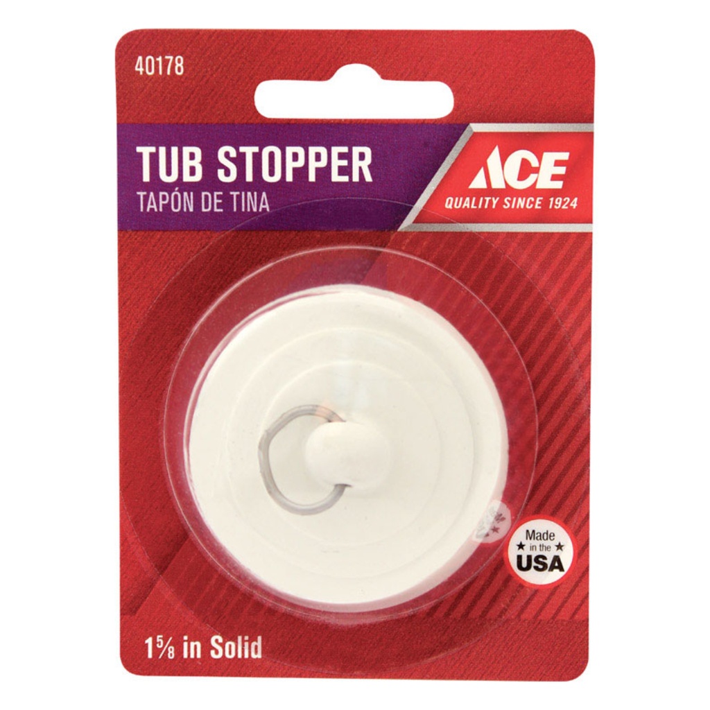 [Case of 20] 1-5/8 in. Dia. White Rubber Tub Stopper