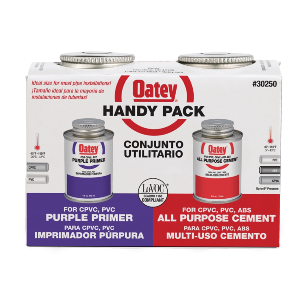 [4808457] Oatey Rain-R-Shine Handy Pack Blue Primer and Cement for PVC 2 Pk