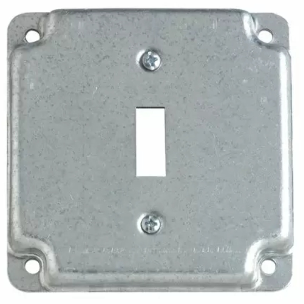 4 in. Square Box Cover for Single Toggle Switch Receptacle (RS9-10R)