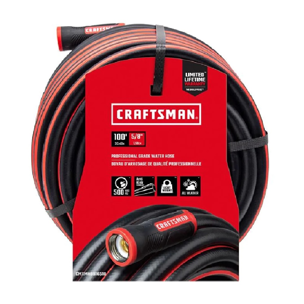 Craftsman 5/8 in. D X 100 Ft. L Heavy Duty Professional Grade Garden Hose