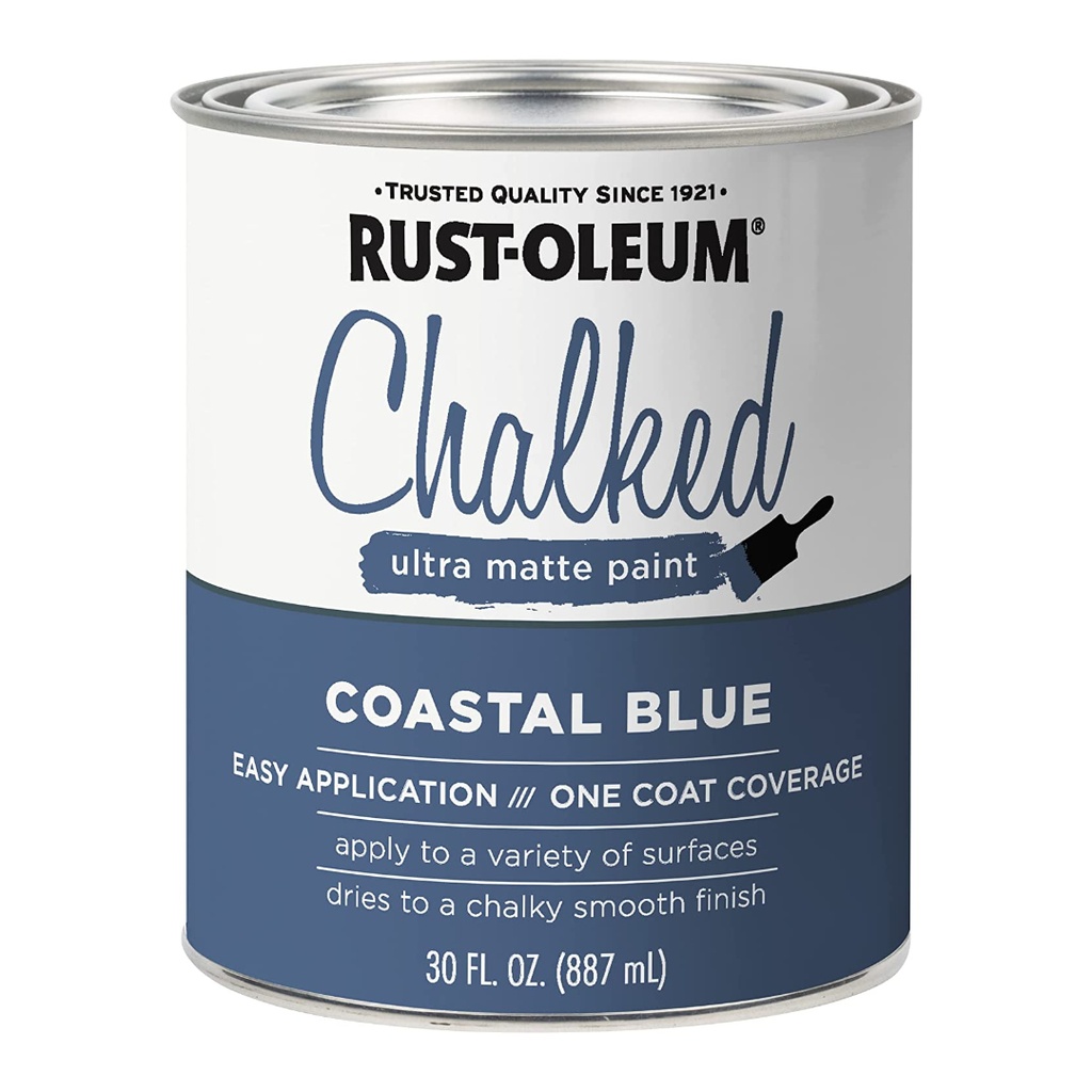 [1000259] Rust-Oleum Chalked Ultra Matte Coastal Blue Water-Based Chalk Paint 30 Oz.