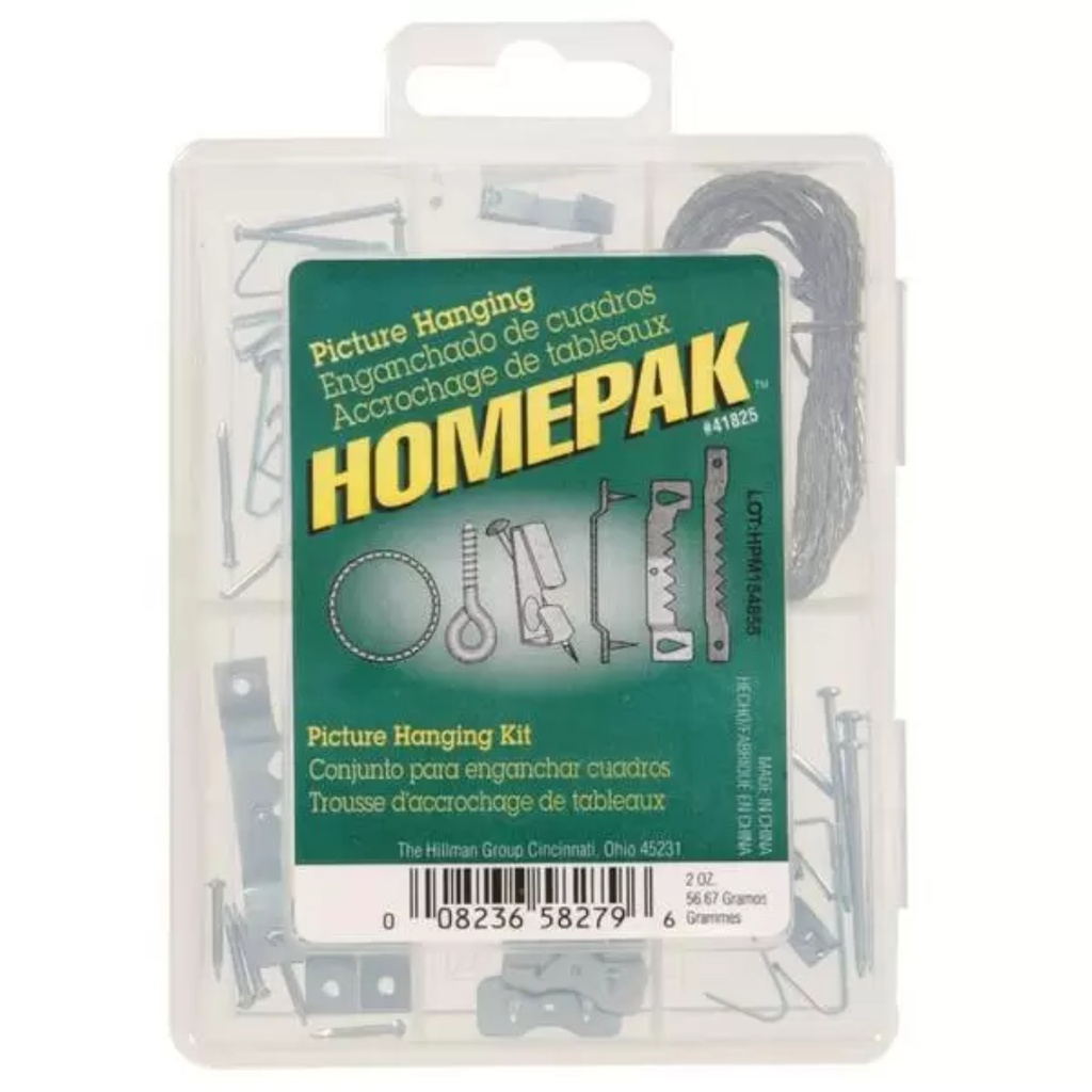 Hillman Homepak Zinc Silver Standard Picture Hanging Set 30 Lb. 50 Pack Steel