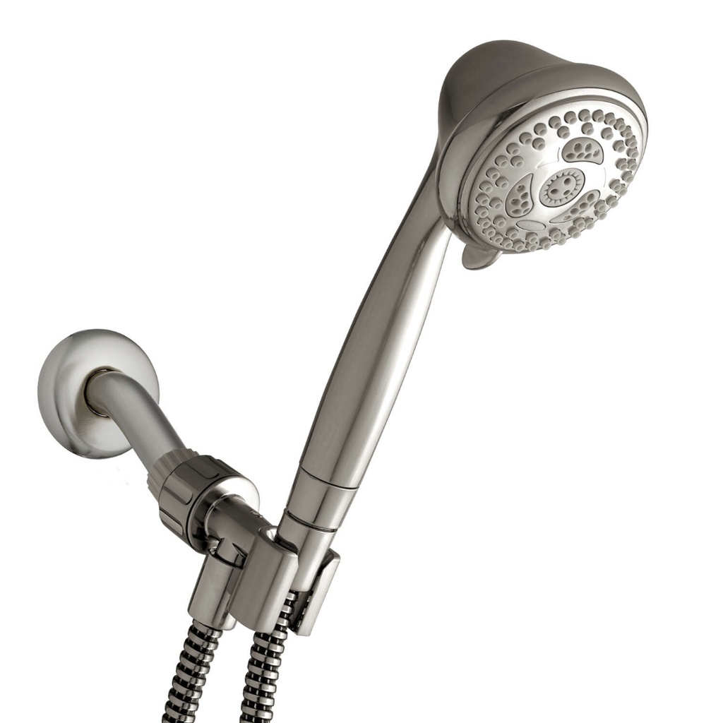 Waterpik PowerSpray Plus Brushed Nickel Plastic 6 Settings Handheld Showerhead 1.8 Gpm
