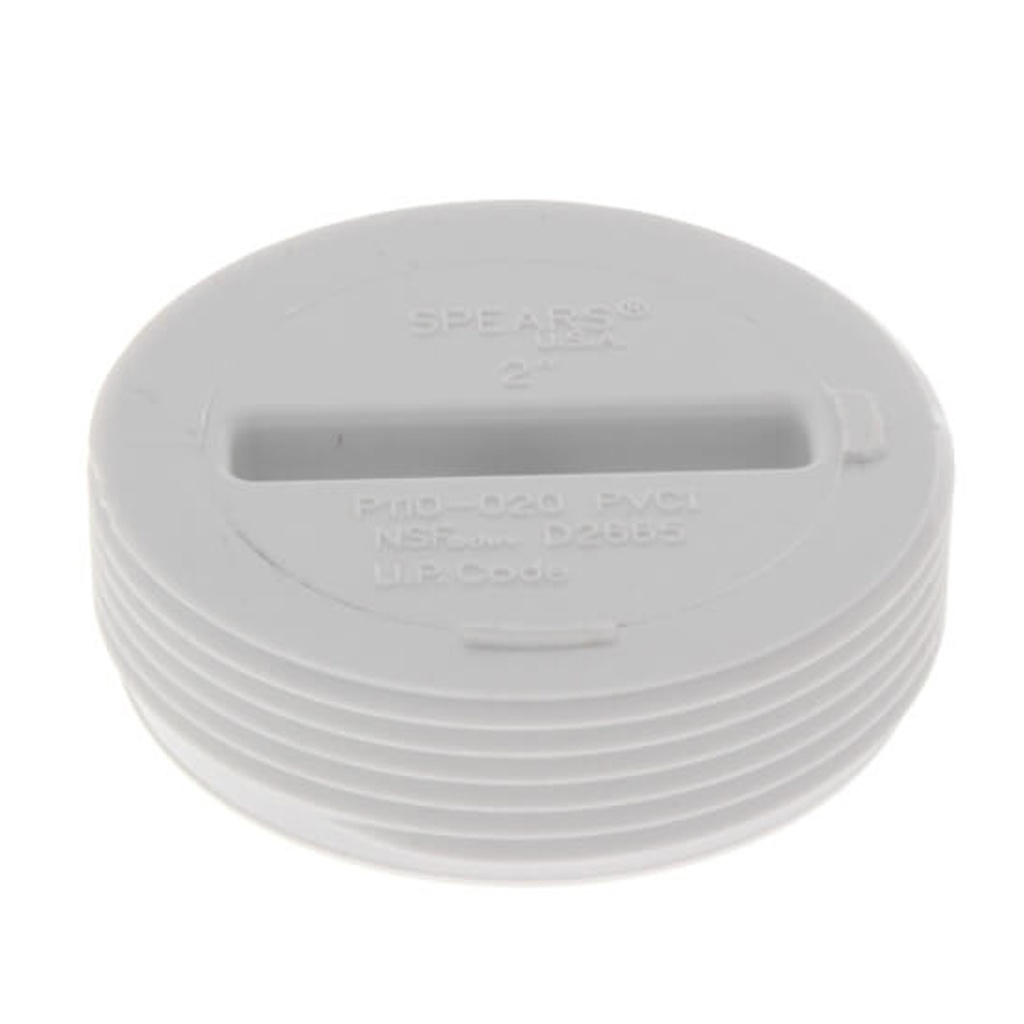 Charlotte Pipe Schedule 40 2 in. MPT X 2 in. D Hub PVC Clean-Out Plug 1 Pk