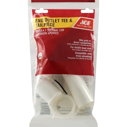 [48278] Ace 1-1/2 in. D Plastic Endout Tee and Tailpiece
