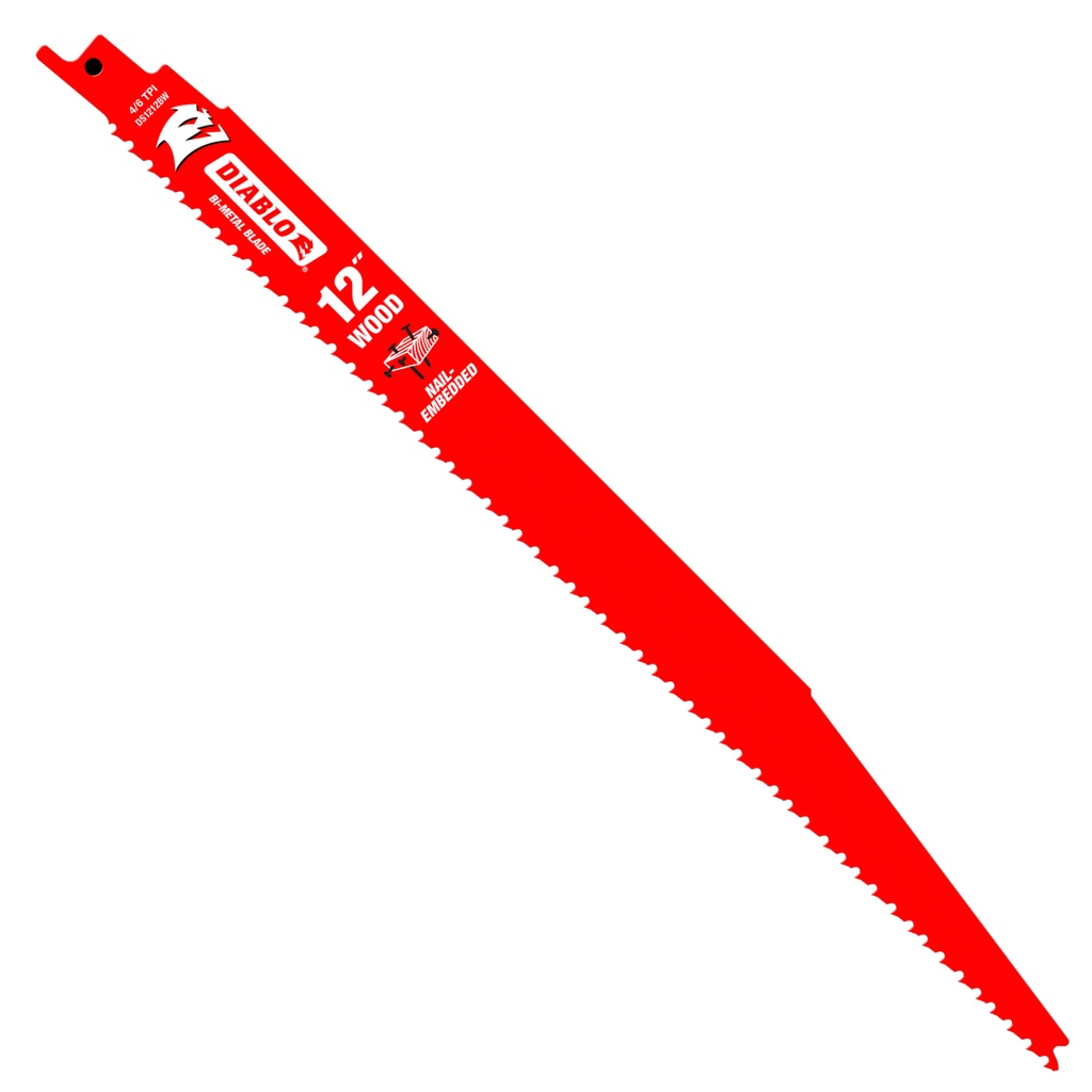 Diablo Tools 12in Bi Metal Reciprocating Blade for Nail Embedded Wood 15 Pack - DS1212BW15