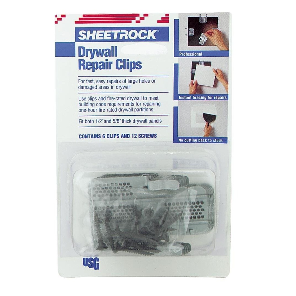 DRYWALL REPAIR CLIPS 6PK