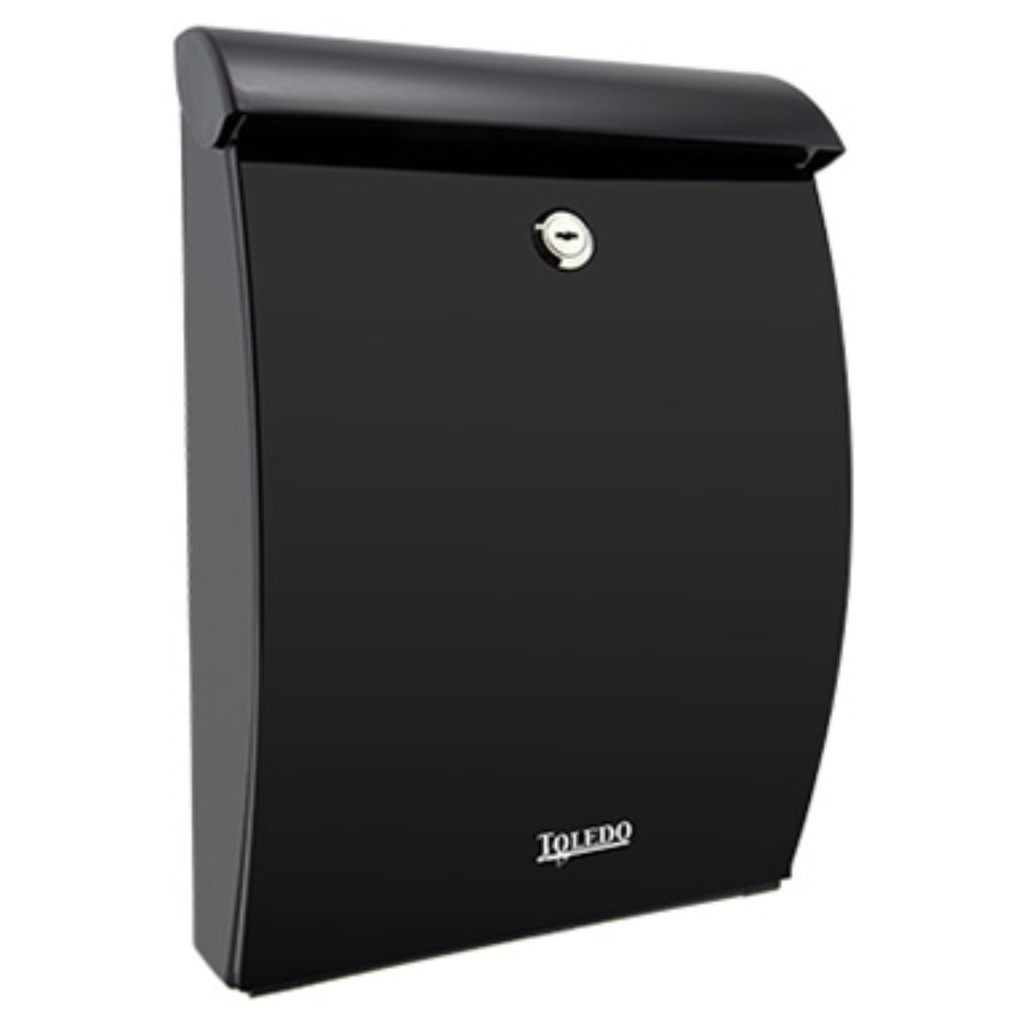 Toledo Keyed Plastic Mailbox Box in Black - Pr