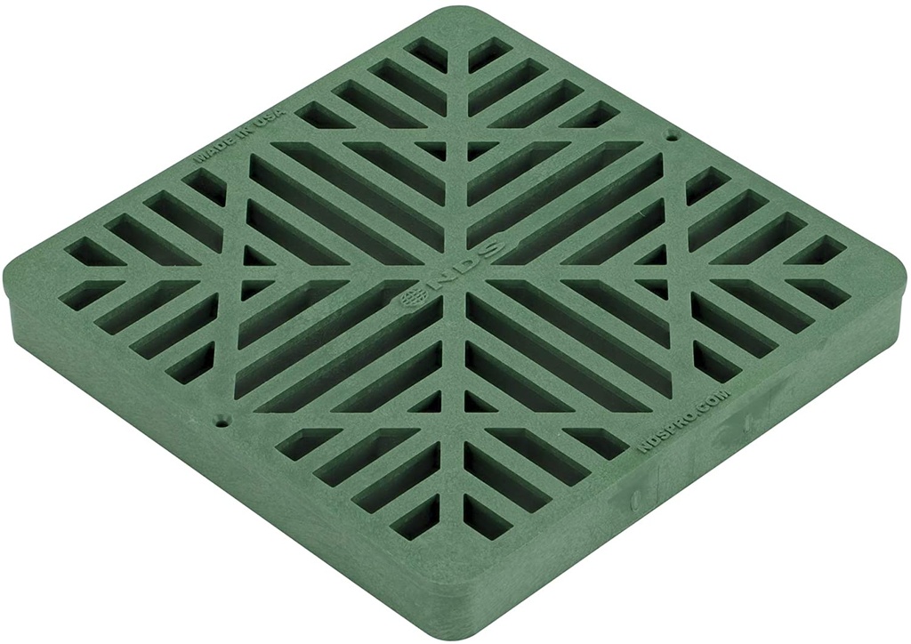 NDS 9 in. Green Square Polyethylene Drain Grate