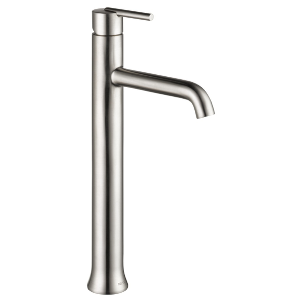 Delta 759-DST Trinsic 1.2 GPM Single Hole Vessel Bathroom Faucet - Metal Pop-up Drain Assembly Not Included Brilliance Stainless Faucet Bathroom Sink