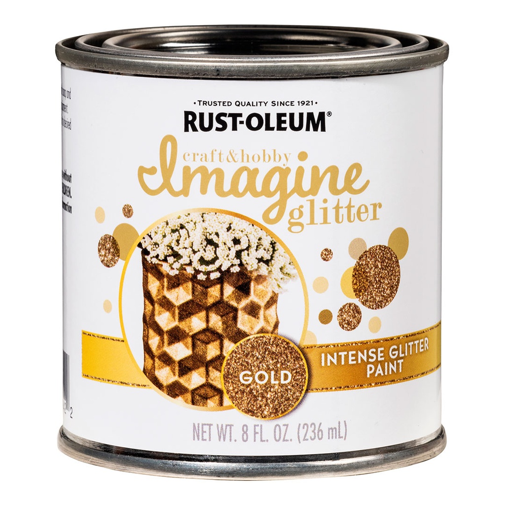 [1002641] Rust-Oleum Imagine Glitter Gold Water-Based Glitter Paint Interior 50 G/L 8 Oz