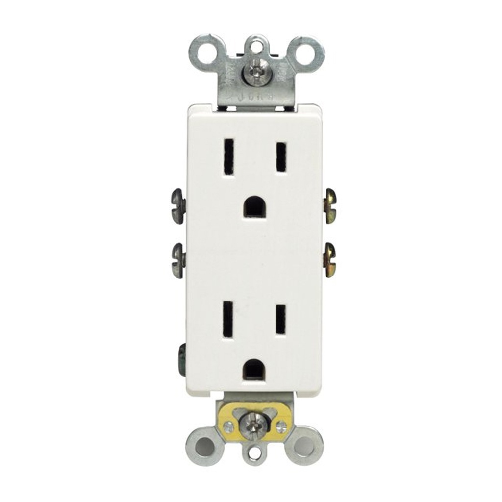 Leviton Decora 15 Amps 125 V Duplex White Outlet 5-15R 10 Pk