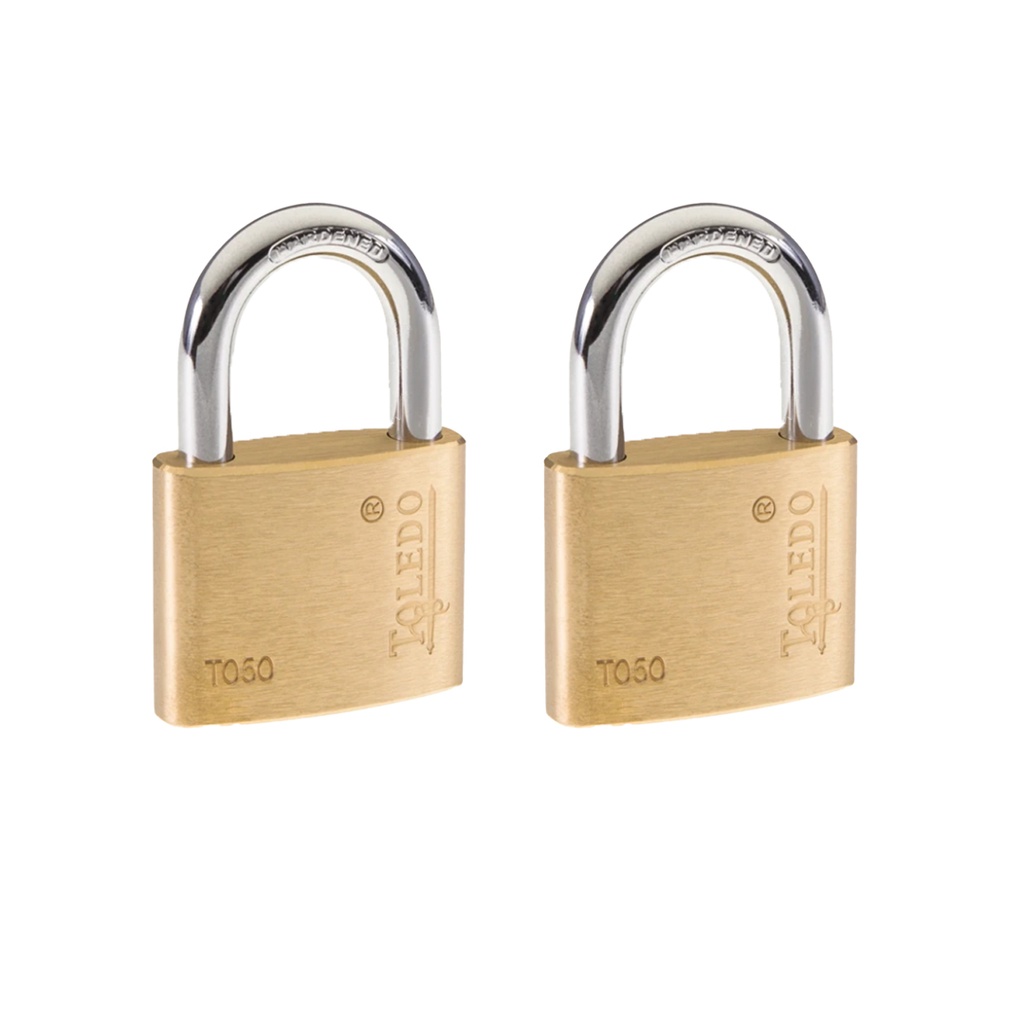 [380009242] Toledo Brass Padlock 50mm 2 Pack