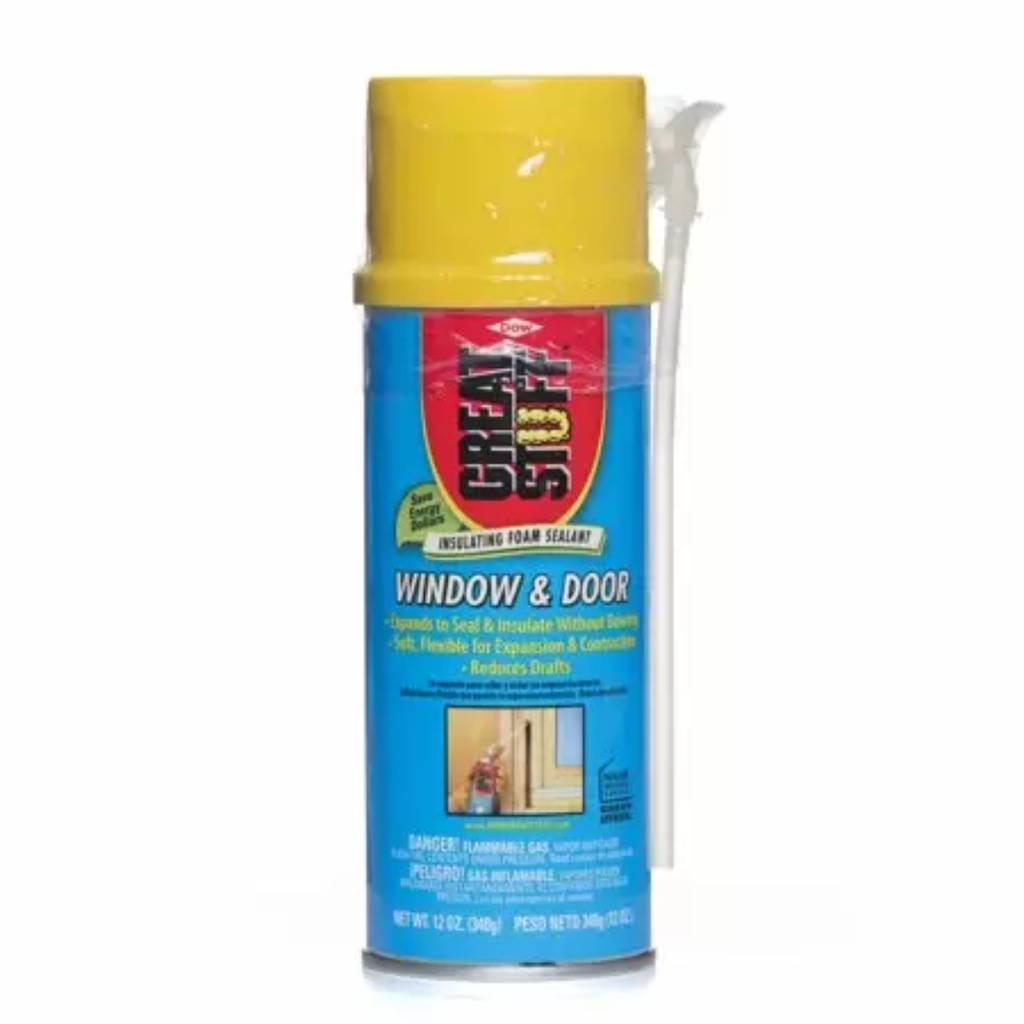 Great Stuff Window & Door Yellow Polyurethane Foam Foam Insulating Sealant 12 Oz