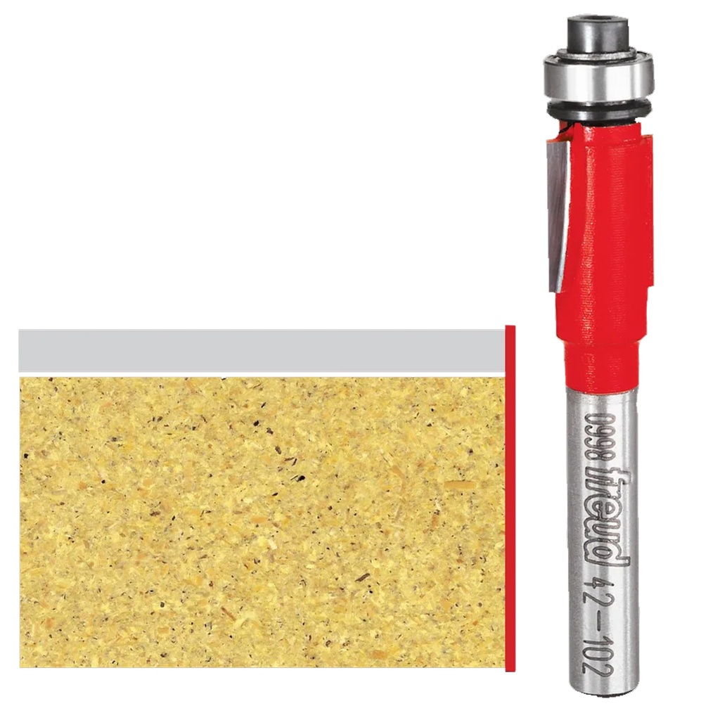 Freud 3/8 in. (Dia.) Bearing Flush Trim Bit with 1/4 in. Shank - 42-102