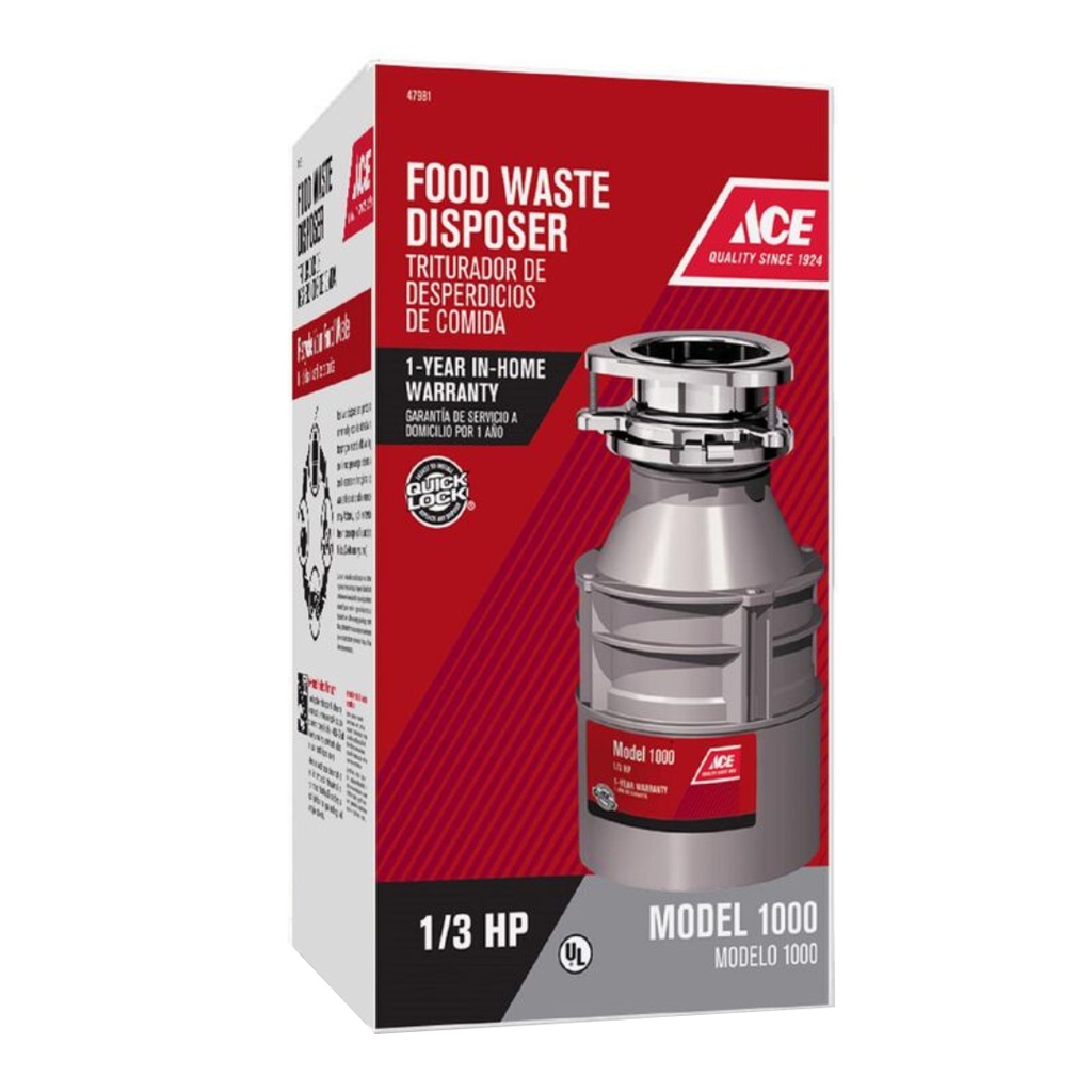 [47981] Ace 1/3 HP Continuous Feed Garbage Disposal