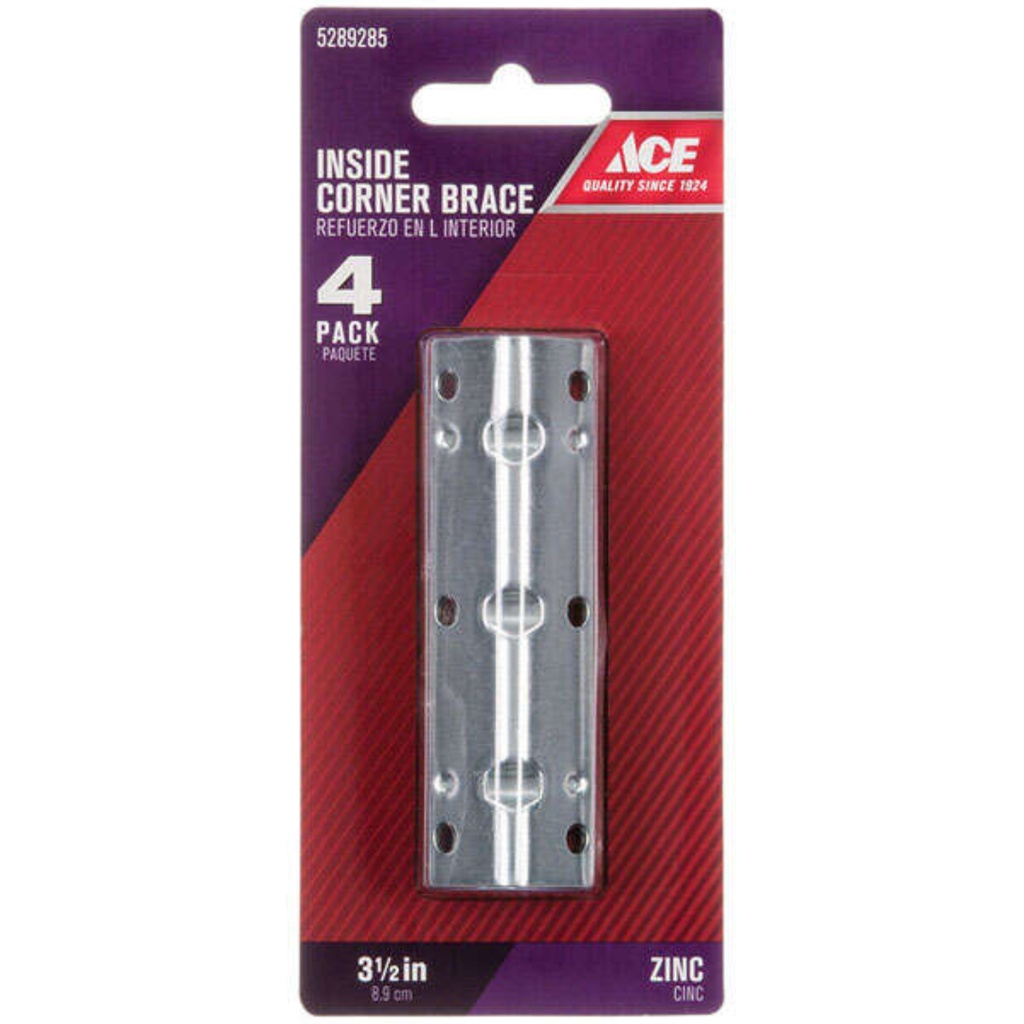 3-1/2  Zinc Corner Brace Ace Mending Plates 01-3404-115 082901137108