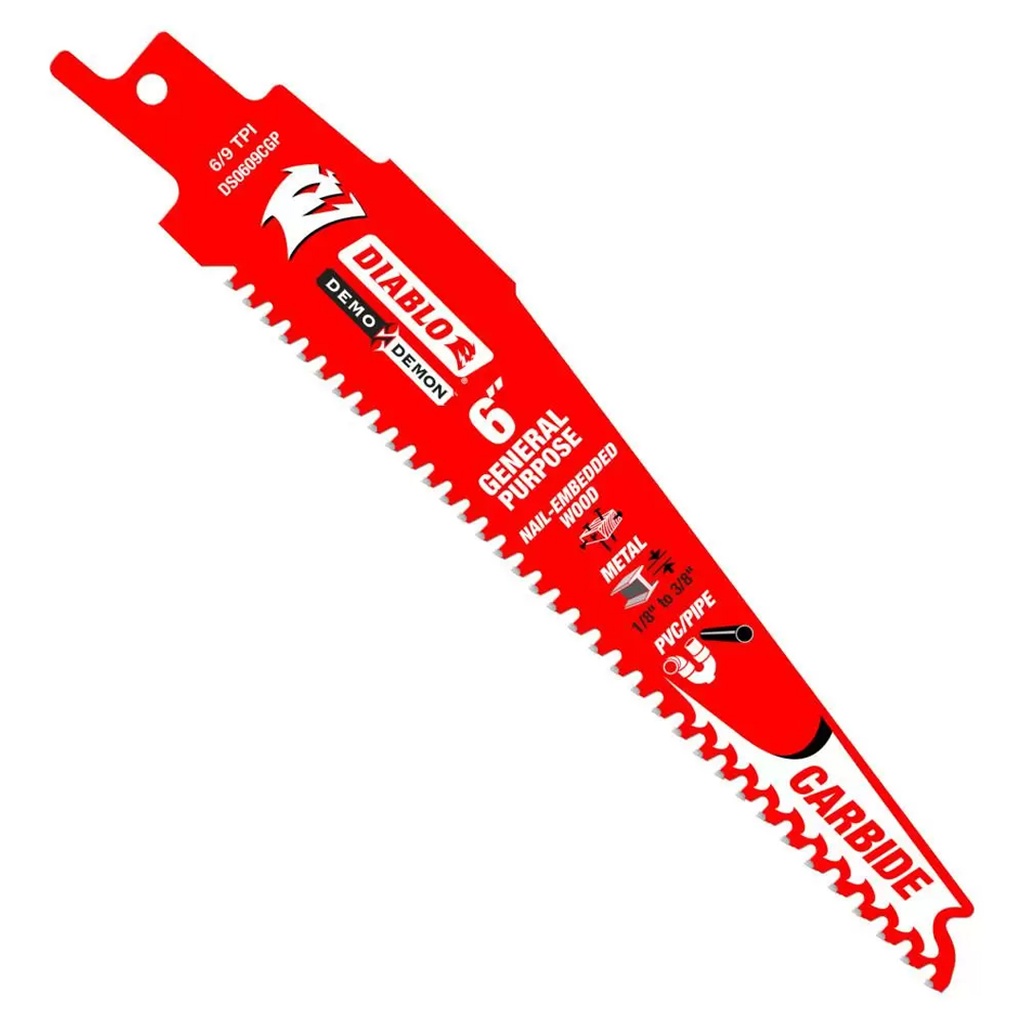 DIABLO 6/9TPI Demo Demon Carbide Reciprocating Saw Blade - 6 Inch
