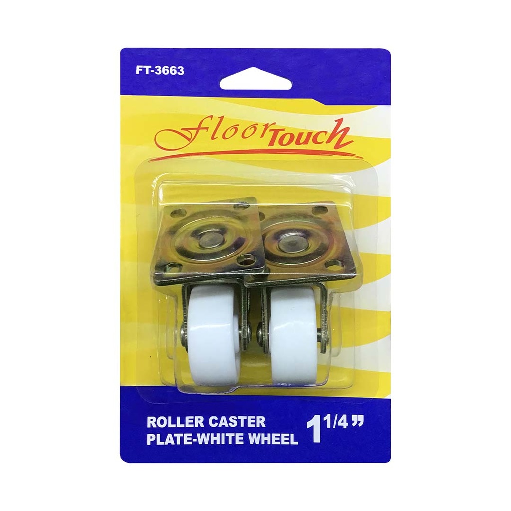ROLLER CASTER WHT. 1-1/4