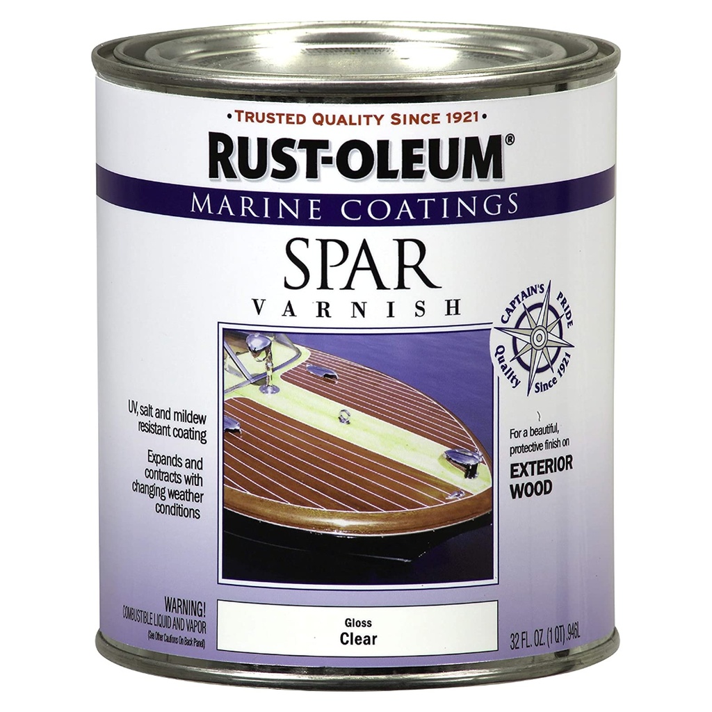 Rust-Oleum Gloss Clear Oil-Based Marine Spar Varnish 1 Qt