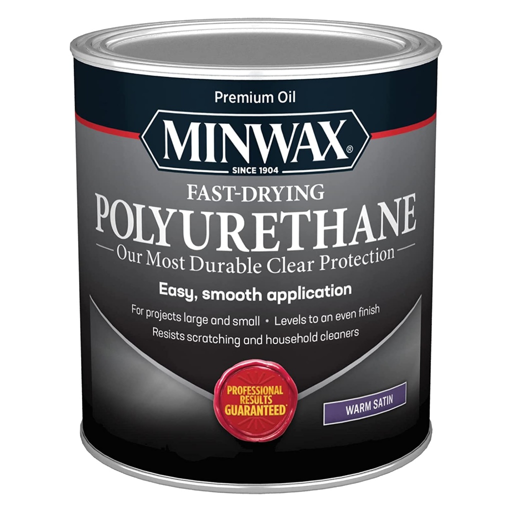 [13114] Minwax Satin Clear Oil-Based Fast-Drying Polyurethane 1 Qt