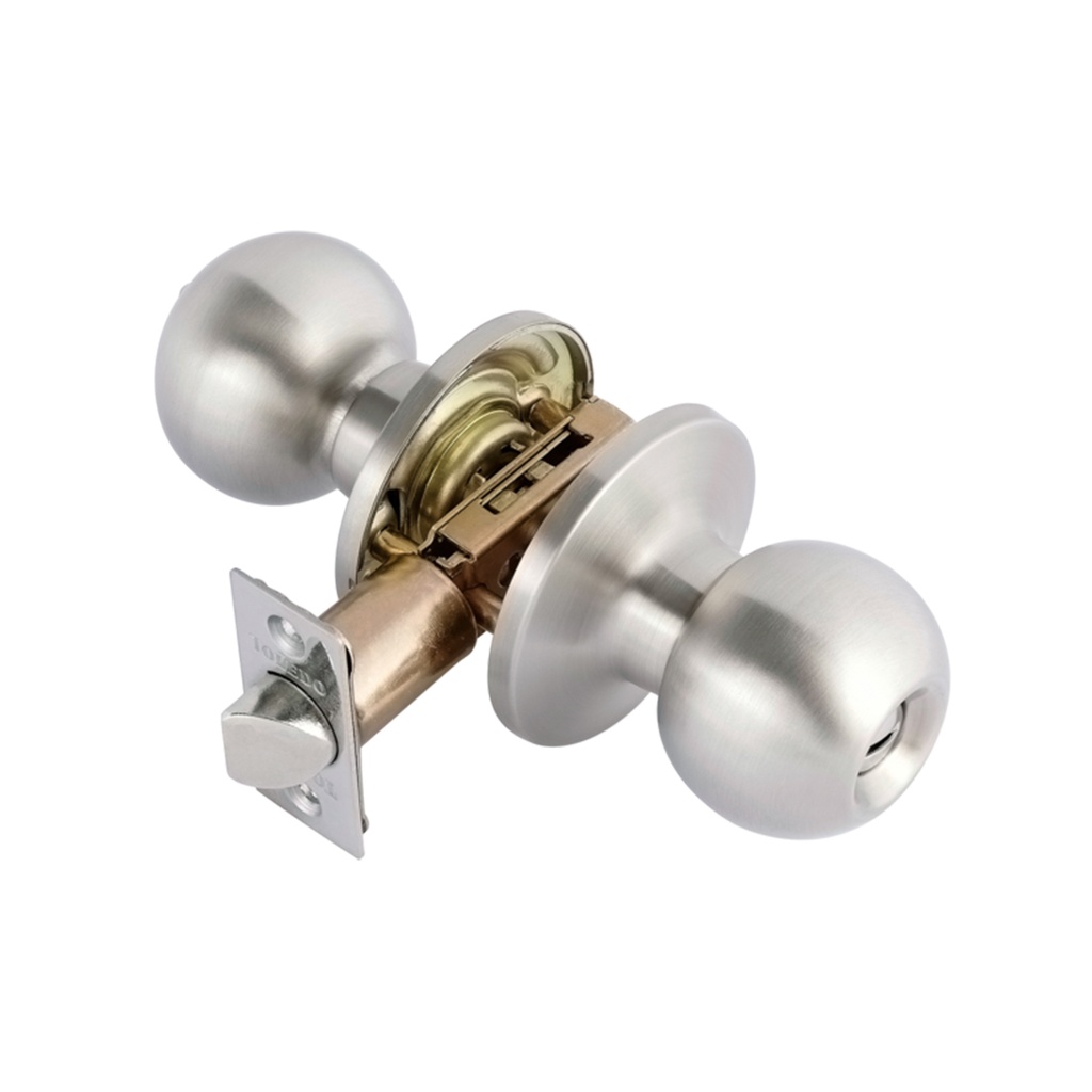 Avila Satin Stainless Steel Privacy Keyed Door Knob Lockset