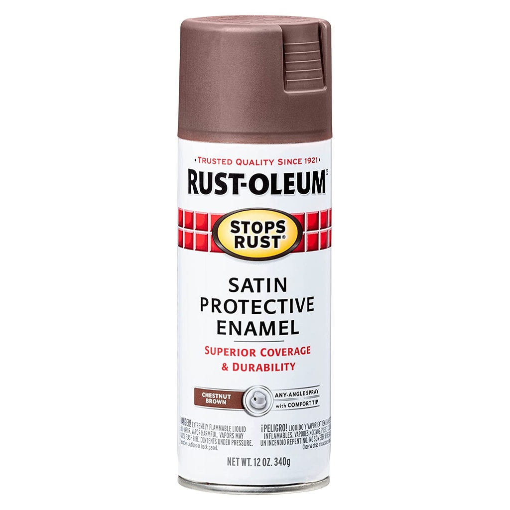 12 Oz. Protective Enamel Satin Chestnut Brown Spray Paint