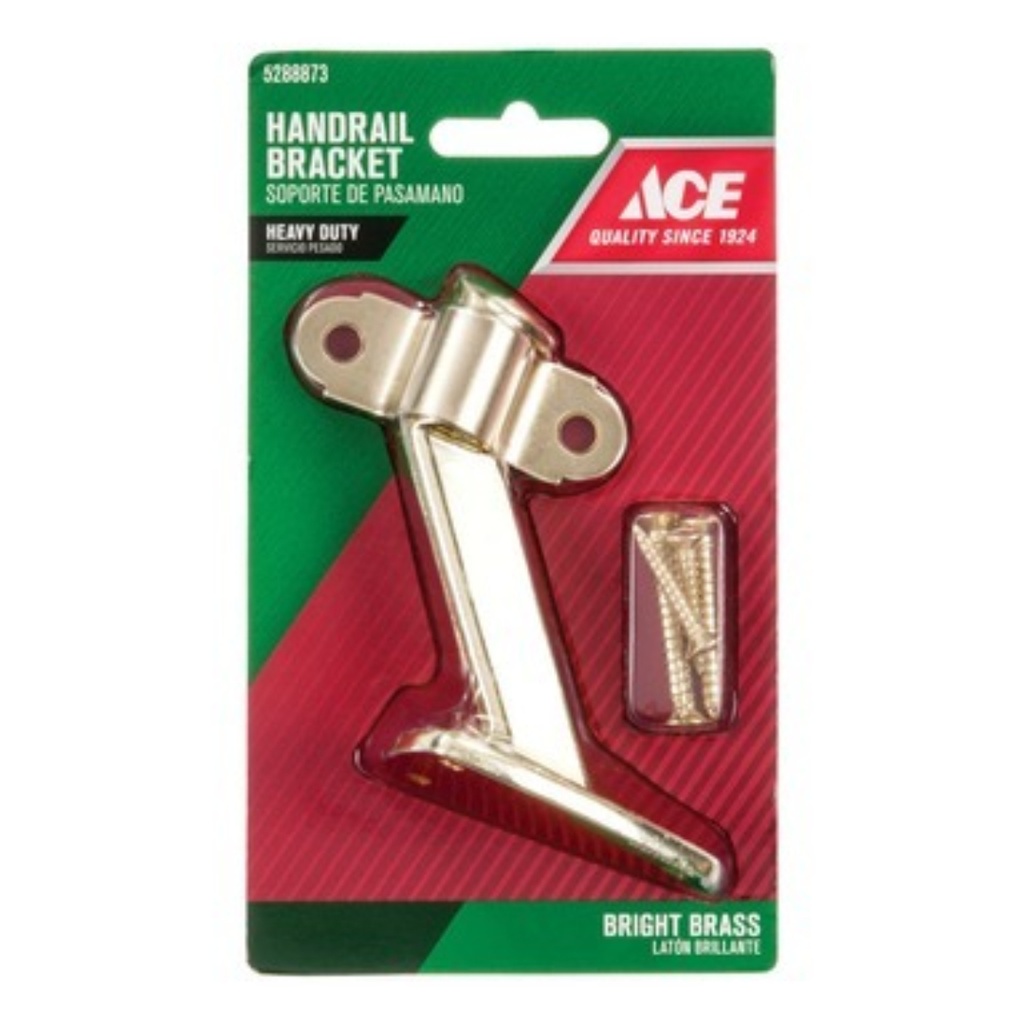 3-1/4 X 3-3/8  Bright Brass Heavy Duty Handrail Bracket Ace Handrail Brackets
