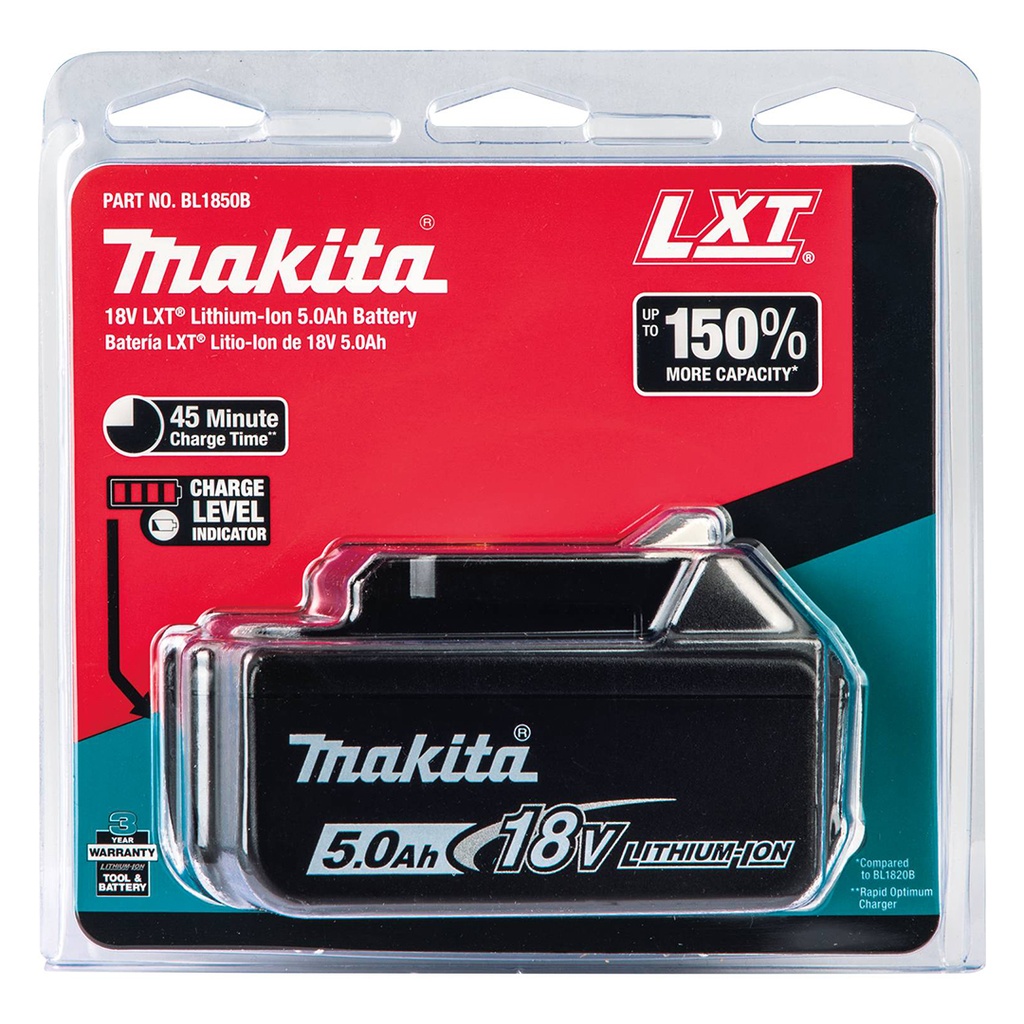 [BL1850B] Makita 18V LXT 5 Ah Lithium-Ion Slide Battery 1 Pc