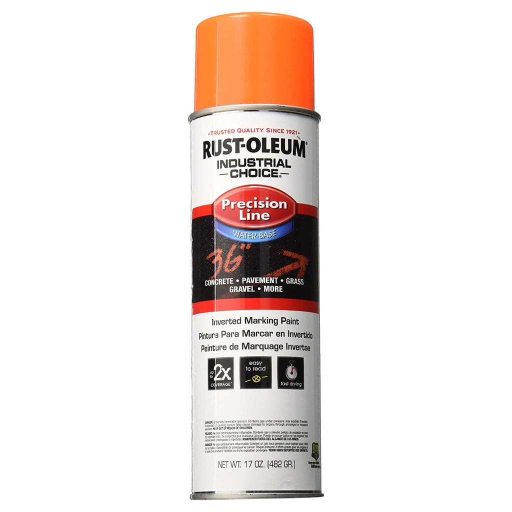 Rust-Oleum Industrial Choice Fluorescent Orange Inverted Marking Paint 17 Oz.