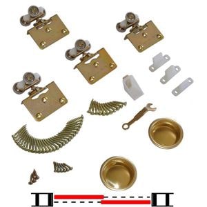 [382002205] Johnson Hardware JH13313802 2-Door Hardware Set for 138F Series Bypass Doors Brass / Aluminum Hardware Accessories and Parts Folding Door Hardware