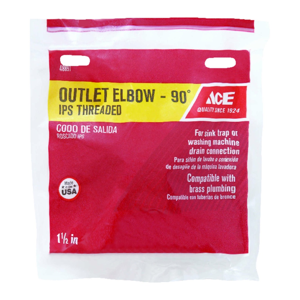 Ace 1-1/2 in. D Plastic 90 Degree Elbow